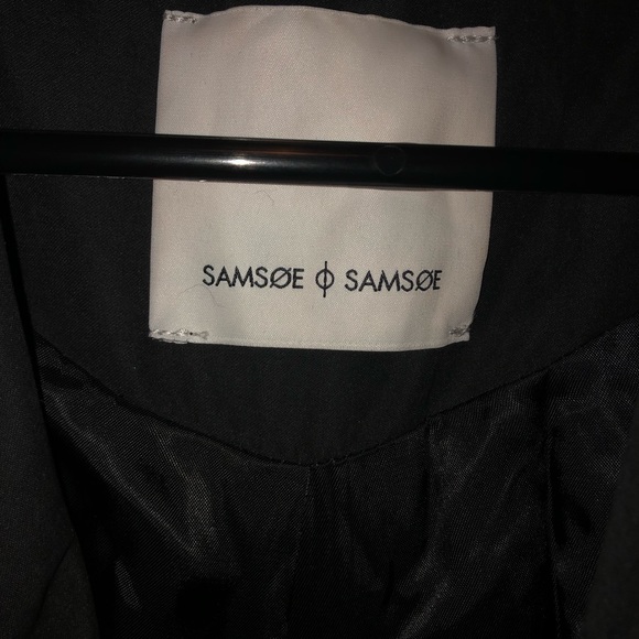 Samsoe Samsoe Black Kaya Trench Coat jacket - Picture 7 of 13